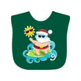 thumbnail image 1 of Inktastic Surfing Santa Boys or Girls Baby Bib, 1 of 4