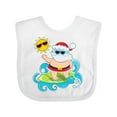 thumbnail image 1 of Inktastic Surfing Santa Boys or Girls Baby Bib, 1 of 4