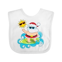 Inktastic Surfing Santa Boys or Girls Baby Bib