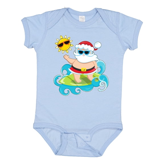 Inktastic Surfing Santa Boys or Girls Baby Bodysuit