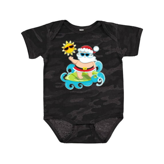Inktastic Surfing Santa Boys or Girls Baby Bodysuit