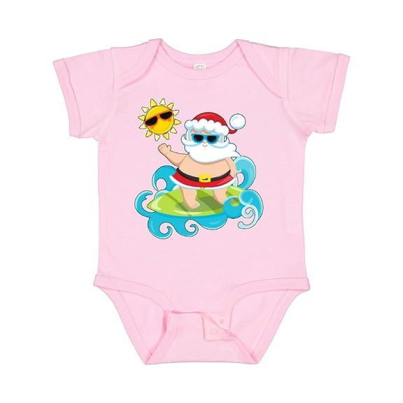 Inktastic Surfing Santa Boys or Girls Baby Bodysuit