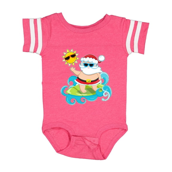 Inktastic Surfing Santa Boys or Girls Baby Bodysuit
