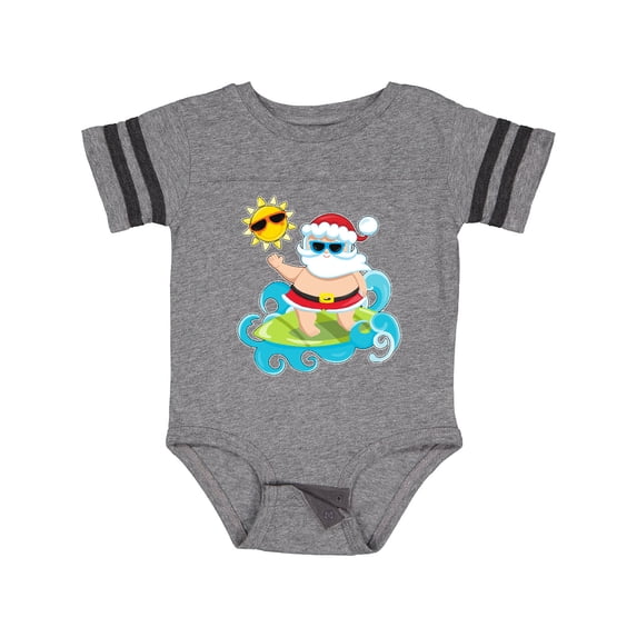 Inktastic Surfing Santa Boys or Girls Baby Bodysuit