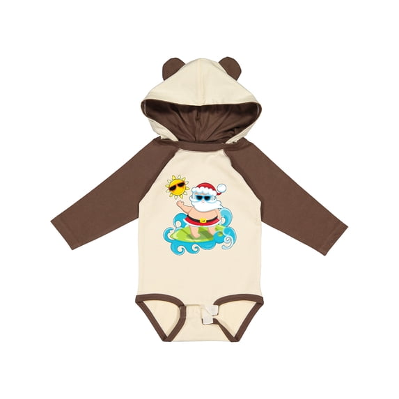 Inktastic Surfing Santa Boys or Girls Long Sleeve Baby Bodysuit
