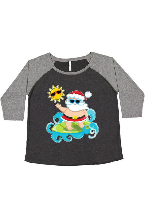 Surfing Santa Women's Plus Size T-Shirt
