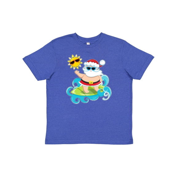 Inktastic Surfing Santa Youth T-Shirt