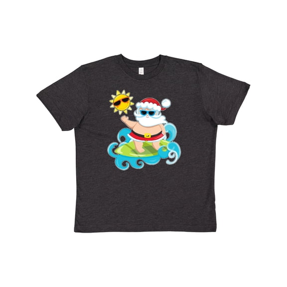 Inktastic Surfing Santa Youth T-Shirt