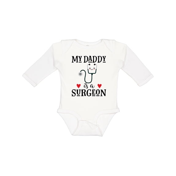 Inktastic Surgeon Daddy Doctor Baby Clothes Boys or Girls Long Sleeve Baby Bodysuit