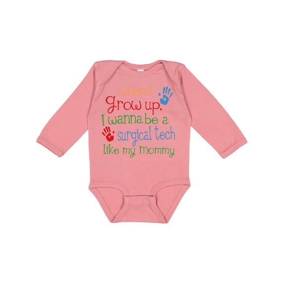 Inktastic Surgical Tech Like Mommy Boys or Girls Long Sleeve Baby Bodysuit