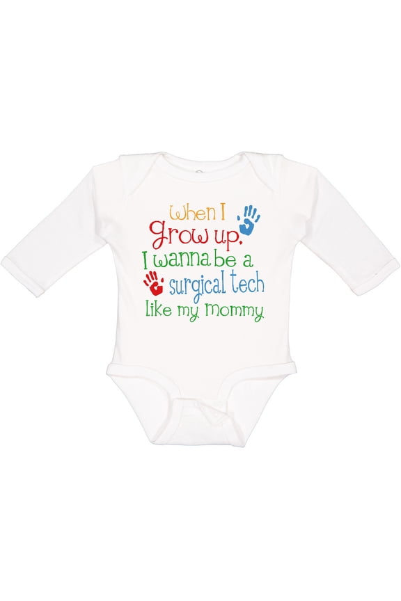 Surgical Tech Like Mommy Boys or Girls Long Sleeve Baby Bodysuit