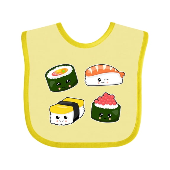 Inktastic Sushi with Faces Boys or Girls Baby Bib
