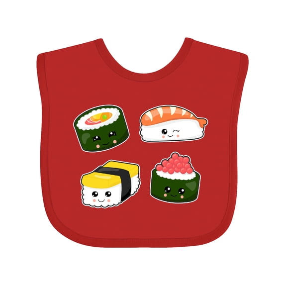 Inktastic Sushi with Faces Boys or Girls Baby Bib