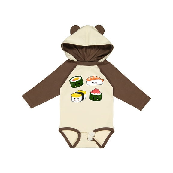 Inktastic Sushi with Faces Boys or Girls Long Sleeve Baby Bodysuit