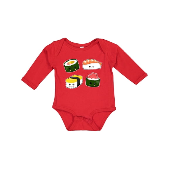 Inktastic Sushi with Faces Boys or Girls Long Sleeve Baby Bodysuit