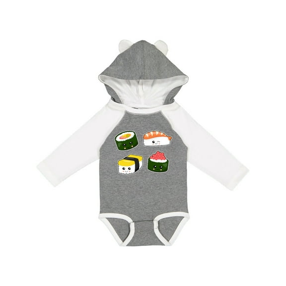 Inktastic Sushi with Faces Boys or Girls Long Sleeve Baby Bodysuit