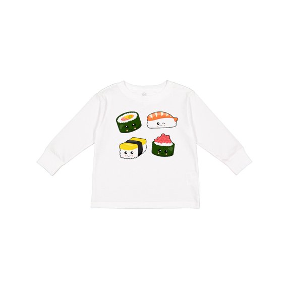 Inktastic Sushi with Faces Boys or Girls Long Sleeve Toddler T-Shirt