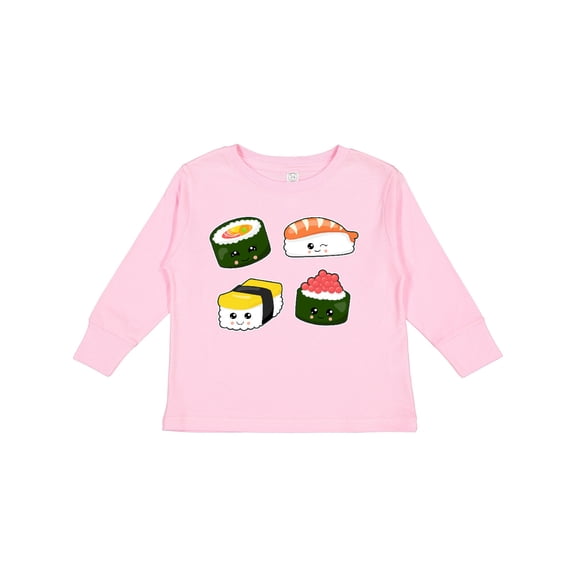 Inktastic Sushi with Faces Boys or Girls Long Sleeve Toddler T-Shirt