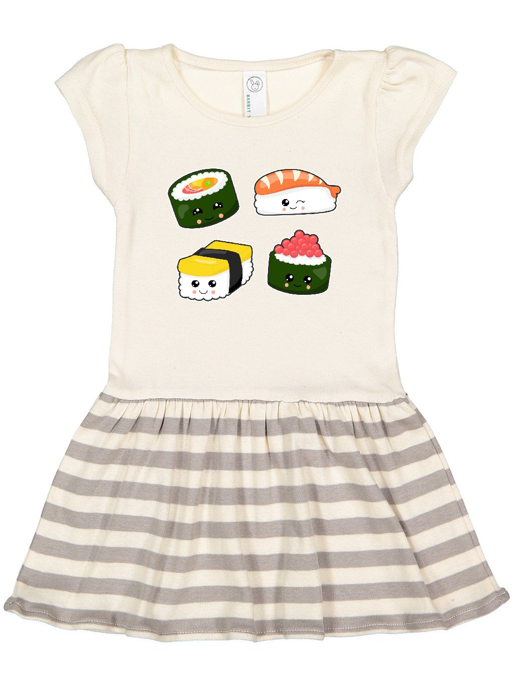 Inktastic Sushi with Faces Gift Toddler Girl Dress - image 1 of 4