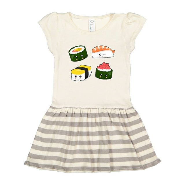 Inktastic Sushi with Faces Gift Toddler Girl Dress