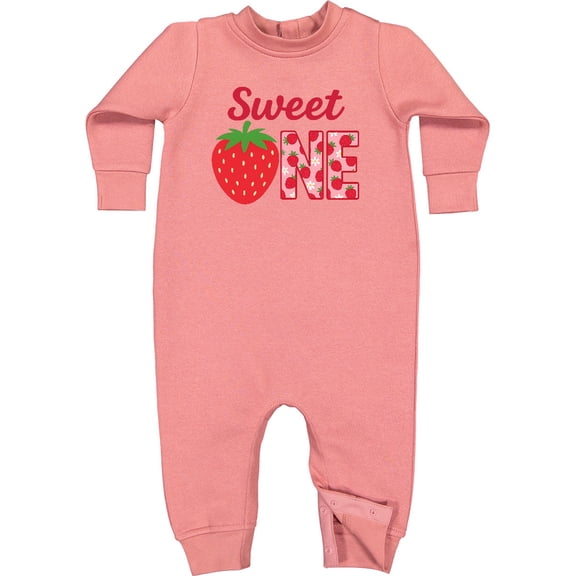Inktastic Sweet One Strawberry Birthday Baby Fleece Romper