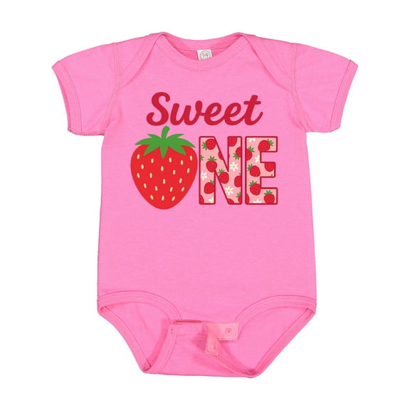 Inktastic Sweet One Strawberry Birthday Boys or Girls Baby Bodysuit