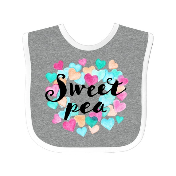 Inktastic Sweet Pea Hearts Boys or Girls Baby Bib
