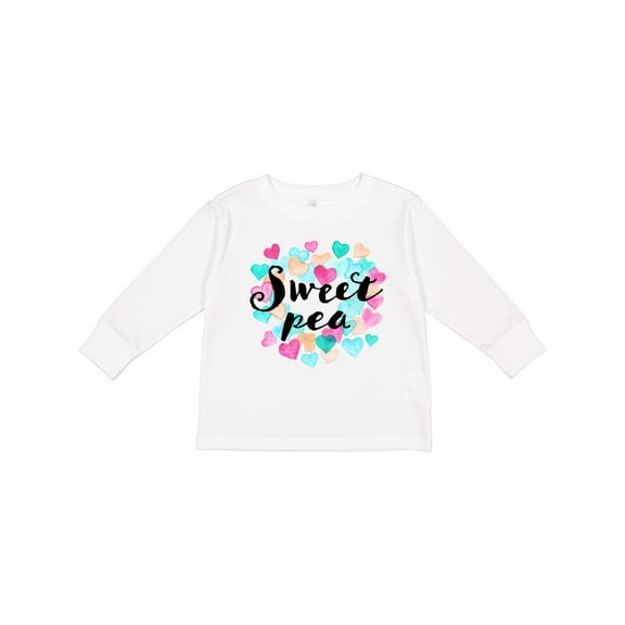 Inktastic Sweet Pea Hearts Boys or Girls Long Sleeve Toddler T-Shirt