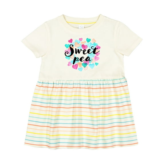 Inktastic Sweet Pea Hearts Girls Baby Dress
