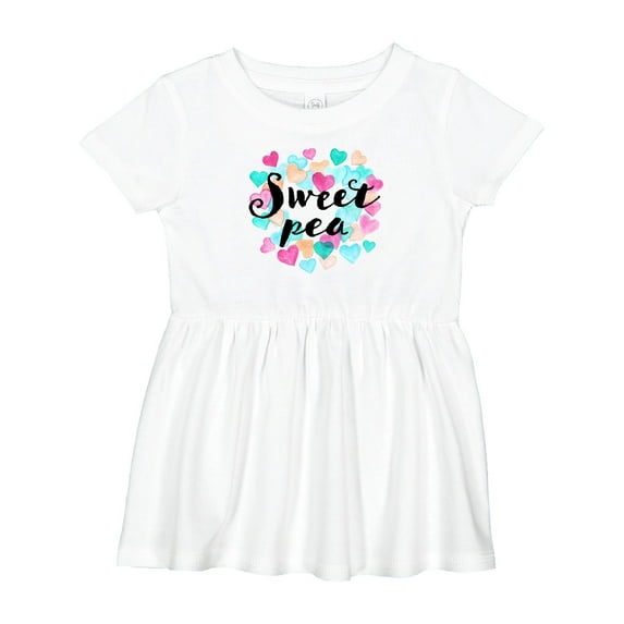Inktastic Sweet Pea Hearts Girls Baby Dress
