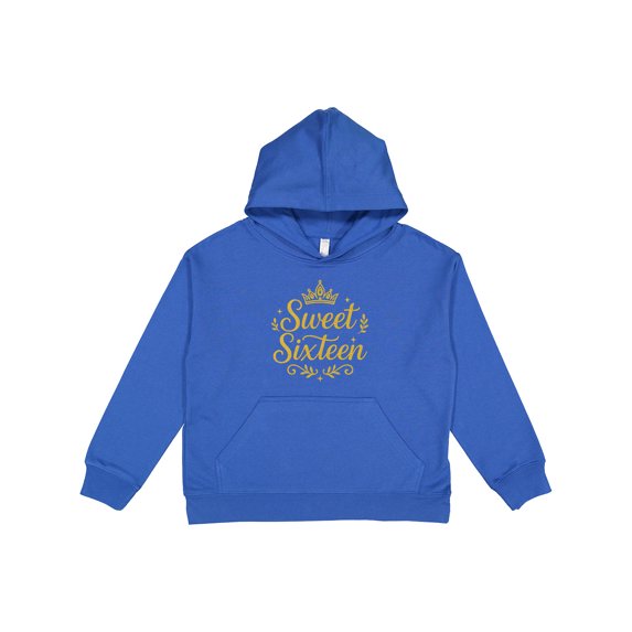 Inktastic Sweet Sixteen Birthday Crown Glitter Youth Hoodie Sweatshirt