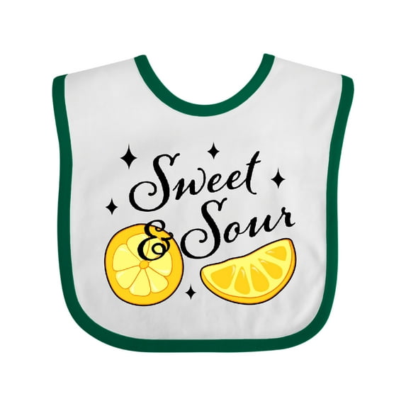 Inktastic Sweet & Sour with Sparkles Boys or Girls Baby Bib