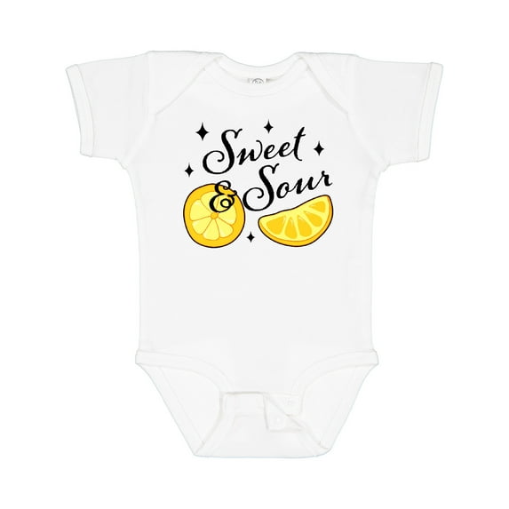 Inktastic Sweet & Sour with Sparkles Boys or Girls Baby Bodysuit