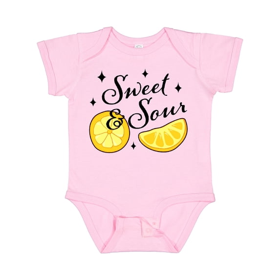 Inktastic Sweet & Sour with Sparkles Boys or Girls Baby Bodysuit