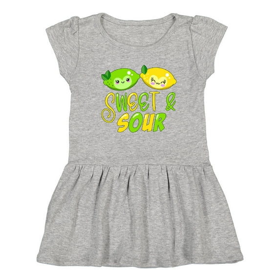 Inktastic Sweet and Sour Cute Smiling Lime and Lemon Girls Toddler Dress