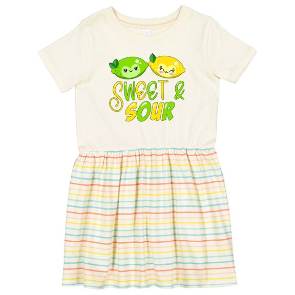 Inktastic Sweet and Sour Cute Smiling Lime and Lemon Girls Toddler Dress
