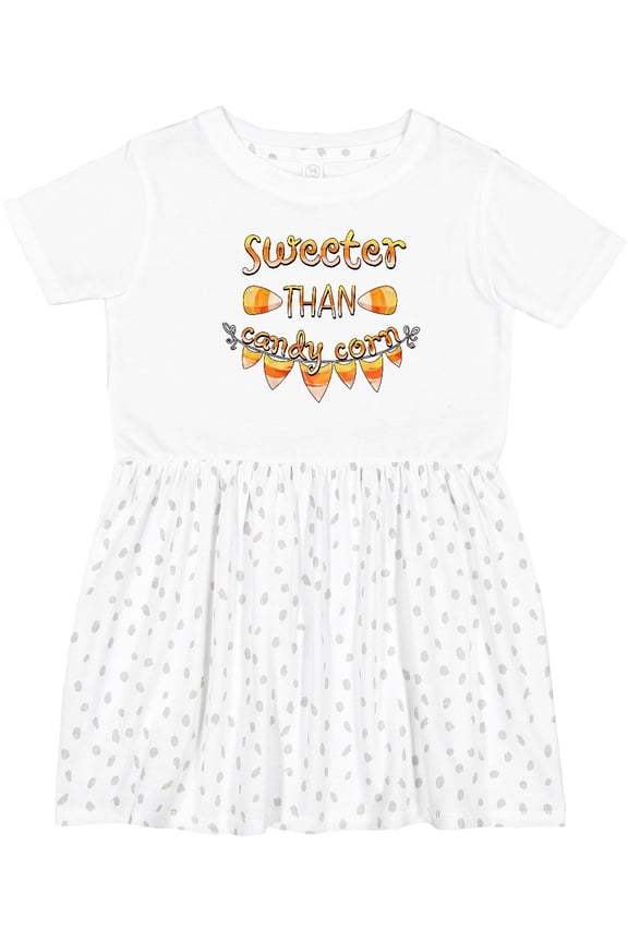Sweeter Than Candy Corn Halloween Girls Toddler Dress