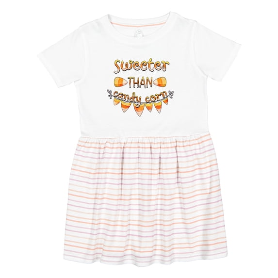 Inktastic Sweeter Than Candy Corn Halloween Girls Toddler Dress