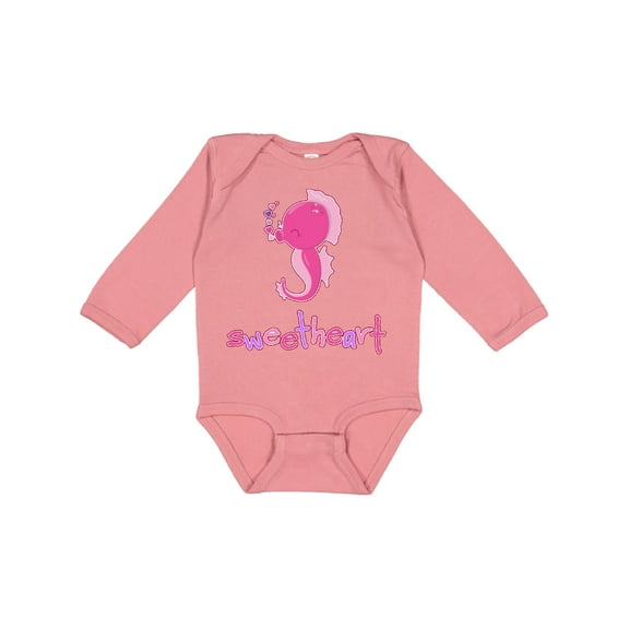 Inktastic Sweetheart- seahorse Boys or Girls Long Sleeve Baby Bodysuit