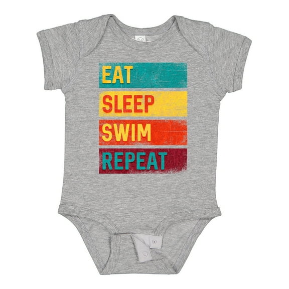Inktastic Swimming Eat Sleep Swim Repeat Boys or Girls Baby Bodysuit