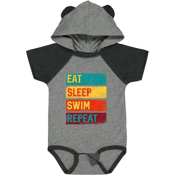Inktastic Swimming Eat Sleep Swim Repeat Boys or Girls Baby Bodysuit