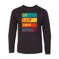 thumbnail image 1 of Inktastic Swimming Eat Sleep Swim Repeat Long Sleeve Youth T-Shirt, 1 of 5