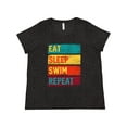 thumbnail image 1 of Inktastic Swimming Eat Sleep Swim Repeat Women's Plus Size T-Shirt, 1 of 5