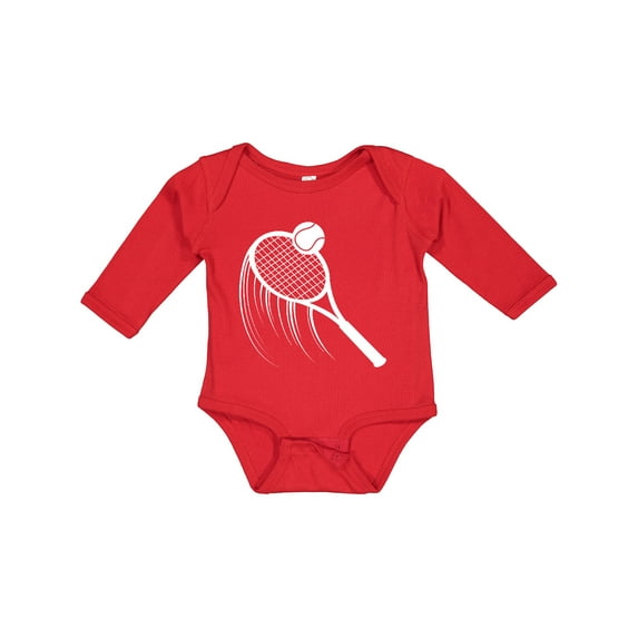 Inktastic Swinging Tennis Racket Boys or Girls Long Sleeve Baby Bodysuit