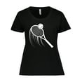 thumbnail image 1 of Inktastic Swinging Tennis Racket Women's Plus Size T-Shirt, 1 of 5