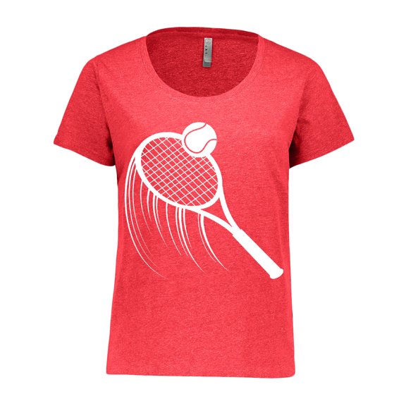 Inktastic Swinging Tennis Racket Women's Plus Size T-Shirt