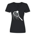 thumbnail image 1 of Inktastic Swinging Tennis Racket Women's V-Neck T-Shirt, 1 of 5