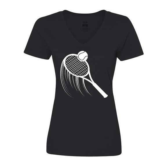 Inktastic Swinging Tennis Racket Women's V-Neck T-Shirt