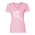 thumbnail image 1 of Inktastic Swinging Tennis Racket Women's V-Neck T-Shirt, 1 of 5