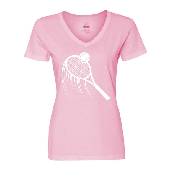 Inktastic Swinging Tennis Racket Women's V-Neck T-Shirt